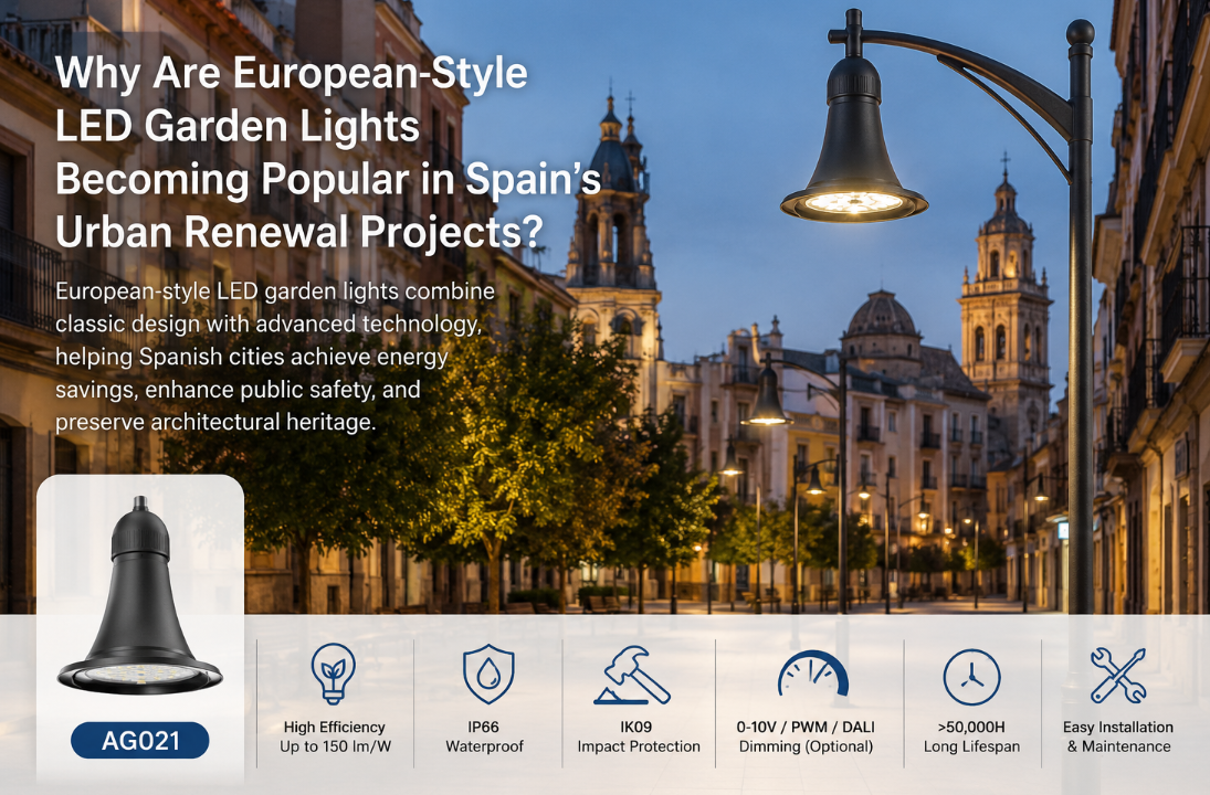 Ultimi blog aziendali su Perché le luci da giardino a LED di stile europeo stanno diventando popolari nei progetti di rinnovamento urbano in Spagna?