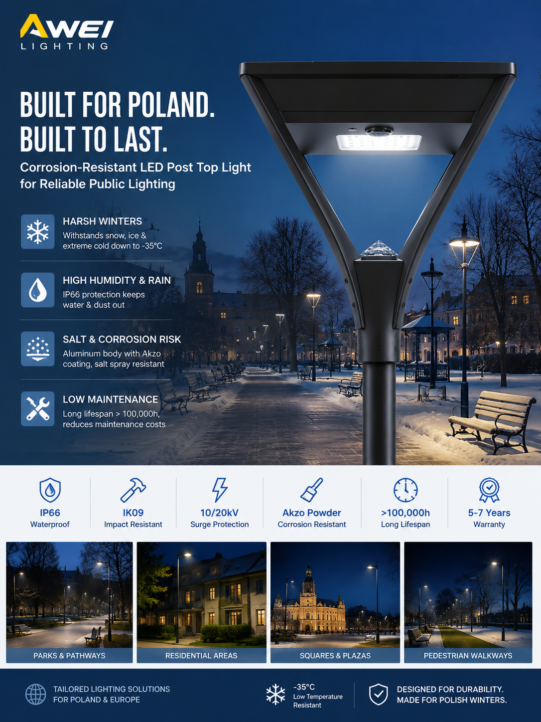 Ultimi blog aziendali su Le luci a LED resistenti alla corrosione supportano lo sviluppo dell'illuminazione pubblica durante il rinnovamento urbano in Polonia